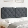Image de vidaXL Vidaxl Coussin De Tête De Lit Gris Foncé 120 Cm Velours