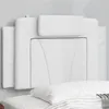 Image de vidaXL Coussin de tête de lit blanc 80 cm similicuir