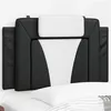 Image de vidaXL Coussin de tête de lit noir et blanc 80 cm similicuir