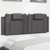 Image de vidaXL Coussin de tête de lit gris 120 cm similicuir