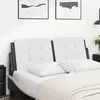 Image de vidaXL Coussin de tÃªte de lit noir et blanc 120 cm similicuir