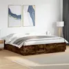 Image de vidaXL Cadre de lit avec lumières LED chêne fumé 200x200 cm