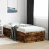 Image de vidaXL Cadre de lit avec lumières LED chêne fumé 100x200 cm