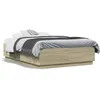 Image de vidaXL vidaXL Cadre de lit avec lumières LED chêne sonoma 140x190 cm