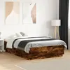 Image de vidaXL Cadre de lit avec lumières LED chêne fumé 120x190 cm