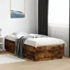 Image de vidaXL Cadre de lit chêne fumé 90x200 cm bois d'ingénierie