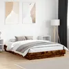Image de vidaXL Cadre de lit avec lumières LED chêne fumé 120x200 cm