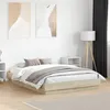 Image de vidaXL Cadre de lit avec lumières LED chêne sonoma 135x190 cm