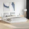 Image de vidaXL Cadre de lit avec tête de lit blanc 200x200cm bois d'ingénierie