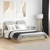 Image de vidaXL Cadre de lit avec tête de lit chêne sonoma 135x190 cm