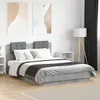 Image de vidaXL Cadre de lit avec tête de lit gris béton 120x190 cm