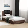 Image de vidaXL Cadre de lit avec tête de lit chêne marron 75x190 cm