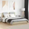 Image de vidaXL Cadre de lit tête de lit et lumières LED chêne sonoma 140x200cm