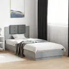 Image de vidaXL Cadre de lit tête de lit et lumières LED gris béton 100x200 cm