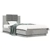 Image de vidaXL Cadre de lit tÃªte de lit et lumiÃ¨res LED gris bÃ©ton 100x200 cm