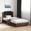 Image de vidaXL Cadre de lit tête de lit et lumières LED chêne marron 100x200cm