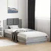Image de vidaXL Cadre de lit tête de lit et lumières LED sonoma gris 90x200 cm
