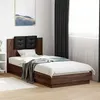 Image de vidaXL Cadre de lit tête de lit et lumières LED chêne marron 90x200 cm