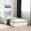 Image de vidaXL Cadre de lit avec tête de lit et lumières LED blanc 90x190 cm