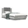 Image de vidaXL Cadre de lit tête de lit et lumières LED gris béton 75x190 cm