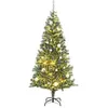 Image de vidaXL Sapin de Noël artificiel 300 LED&boules&neige floquée 210 cm3210162
