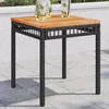 Image de vidaXL Vidaxl Table De Jardin Noir 38x38x42 Cm Résine Tressée Et Bois Acacia