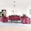 Image de Vidaxl Ensemble De CanapÃ©s 3 Pcs Avec Coussins Rouge Bordeaux Velours