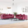 Image de vidaXL Ensemble de canapés 2 pcs avec coussins rouge bordeaux velours3209261