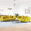 Image de vidaXL Ensemble de canapés 2 pcs avec coussins jaune velours3209263