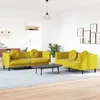 Image de vidaXL Ensemble de canapÃ©s 2 pcs avec coussins jaune velours
