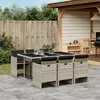 Image de Vidaxl Ensemble Ã Manger De Jardin Et Coussins 7 Pcs Gris Clair Rotin