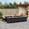 Image de vidaXL Ensemble à manger de jardin 13 pcs coussins noir résine tressée
