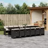 Image de Vidaxl Ensemble Ã Manger De Jardin 13 Pcs Coussins Noir RÃ©sine TressÃ©e