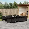 Image de vidaXL Ensemble à manger de jardin 13 pcs coussins noir résine tressée