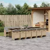 Image de vidaXL Ensemble à manger de jardin coussins 13 pcs mélange beige rotin