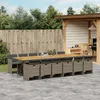 Image de Vidaxl Ensemble Ã Manger De Jardin Coussins 13 Pcs Gris RÃ©sine TressÃ©e