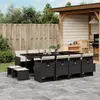 Image de Vidaxl Ensemble Ã Manger De Jardin 13 Pcs Coussins Noir RÃ©sine TressÃ©e