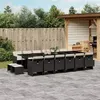 Image de vidaXL Ensemble à manger de jardin 17 pcs coussins noir résine tressée