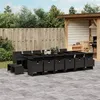 Image de vidaXL Ensemble à manger de jardin 17 pcs coussins noir résine tressée