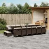 Image de Vidaxl Ensemble Ã Manger De Jardin Et Coussins 17 Pcs Marron Rotin