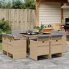 Image de vidaXL Vidaxl Ensemble À Manger De Jardin Et Coussins 9 Pcs Mélange Beige