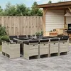 Image de vidaXL Ensemble à manger de jardin et coussins 13 pcs gris clair rotin