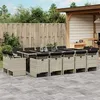 Image de vidaXL Ensemble à manger de jardin et coussins 17 pcs gris clair rotin