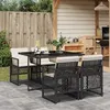 Image de Vidaxl Ensemble Ã Manger De Jardin Coussins 5pcs Noir RÃ©sine TressÃ©e