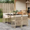 Image de vidaXL Vidaxl Ensemble À Manger De Jardin Avec Coussins 5pcs Beige Poly Rotin