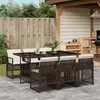 Image de Vidaxl Ensemble Ã Manger De Jardin Et Coussins 7 Pcs Marron Rotin