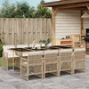 Image de Vidaxl Ensemble Ã Manger De Jardin Et Coussins 9 Pcs Beige Poly Rotin