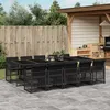 Image de Vidaxl Ensemble Ã Manger De Jardin 11 Pcs Coussins Noir RÃ©sine TressÃ©e