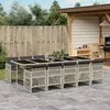 Image de Vidaxl Ensemble Ã Manger De Jardin 11pcs Avec Coussins Gris Poly Rotin