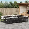 Image de Vidaxl Ensemble Ã Manger De Jardin 13 Pcs Coussins Noir RÃ©sine TressÃ©e